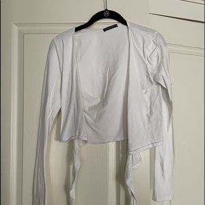 White Brandy melville long sleeve tie top